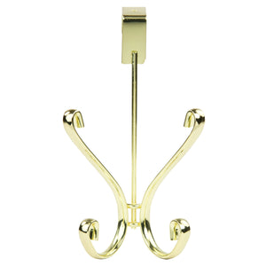 Home Basics Over the Door Double Hook, Gold $3.00 EACH, CASE PACK OF 12