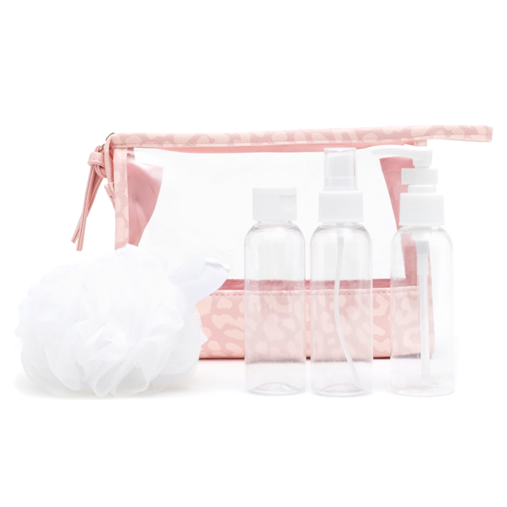 Home Basics Leopard 5 Piece Travel Bath Set, Pink $6.00 EACH, CASE PACK OF 12