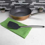 Load image into Gallery viewer, Home Basics Stainless Steel Silicone Slotted Spatula, Black $2.00 EACH, CASE PACK OF 24
