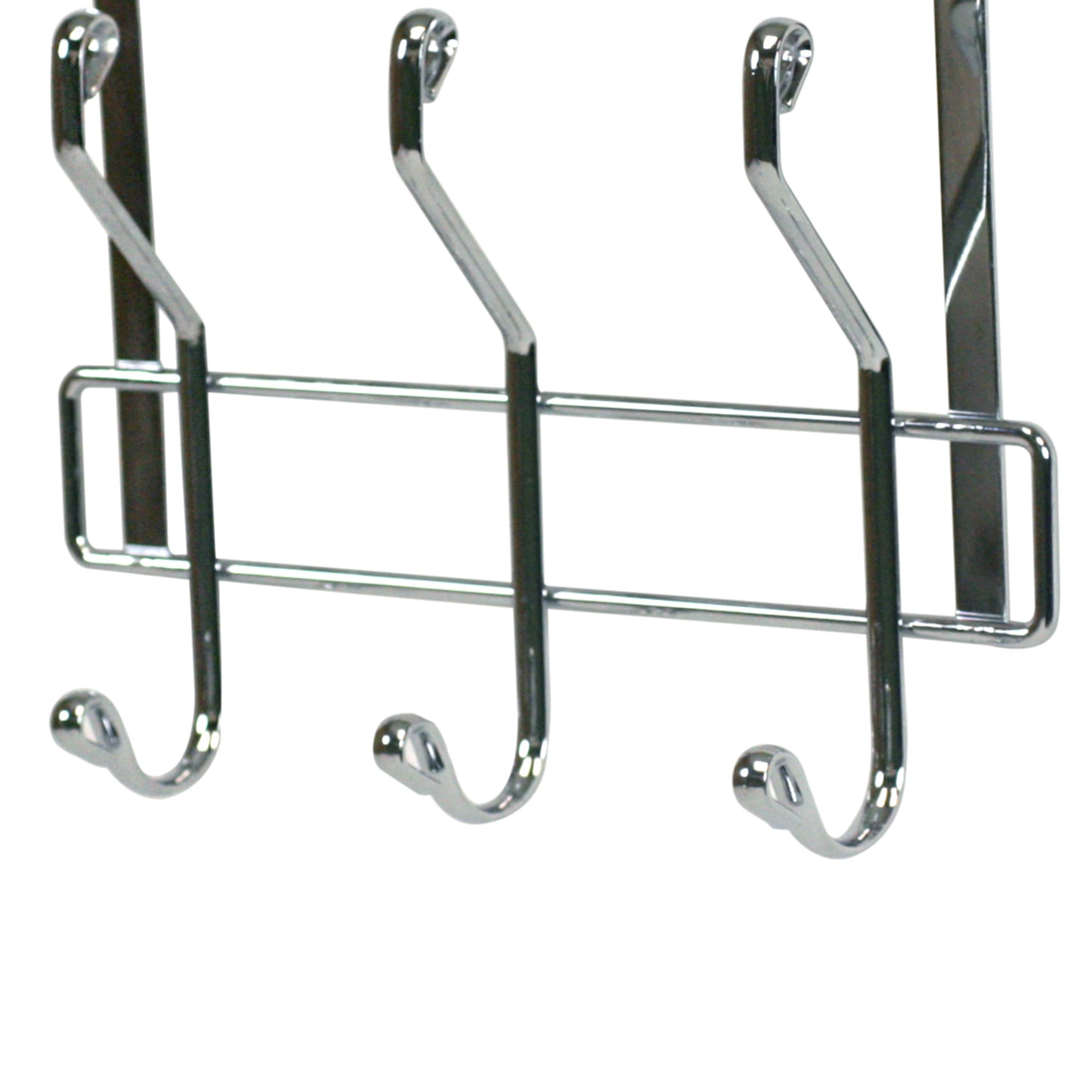 Home Basics 3 Dual Hook Over the Door Steel Hanging Organizing Rack, Chrome $5.00 EACH, CASE PACK OF 24
