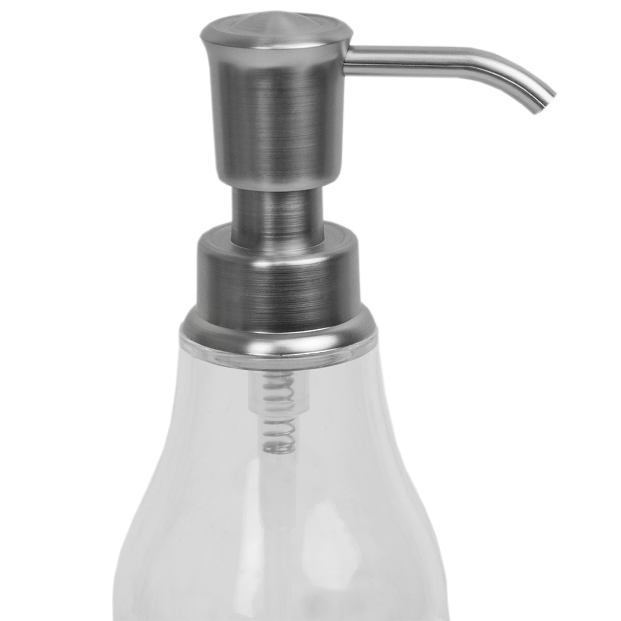Home Basics Plastic Soap Dispenser with Brushed Steel Top, Chrome $5 EACH, CASE PACK OF 12