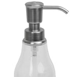 Load image into Gallery viewer, Home Basics Plastic Soap Dispenser with Brushed Steel Top, Chrome $5 EACH, CASE PACK OF 12
