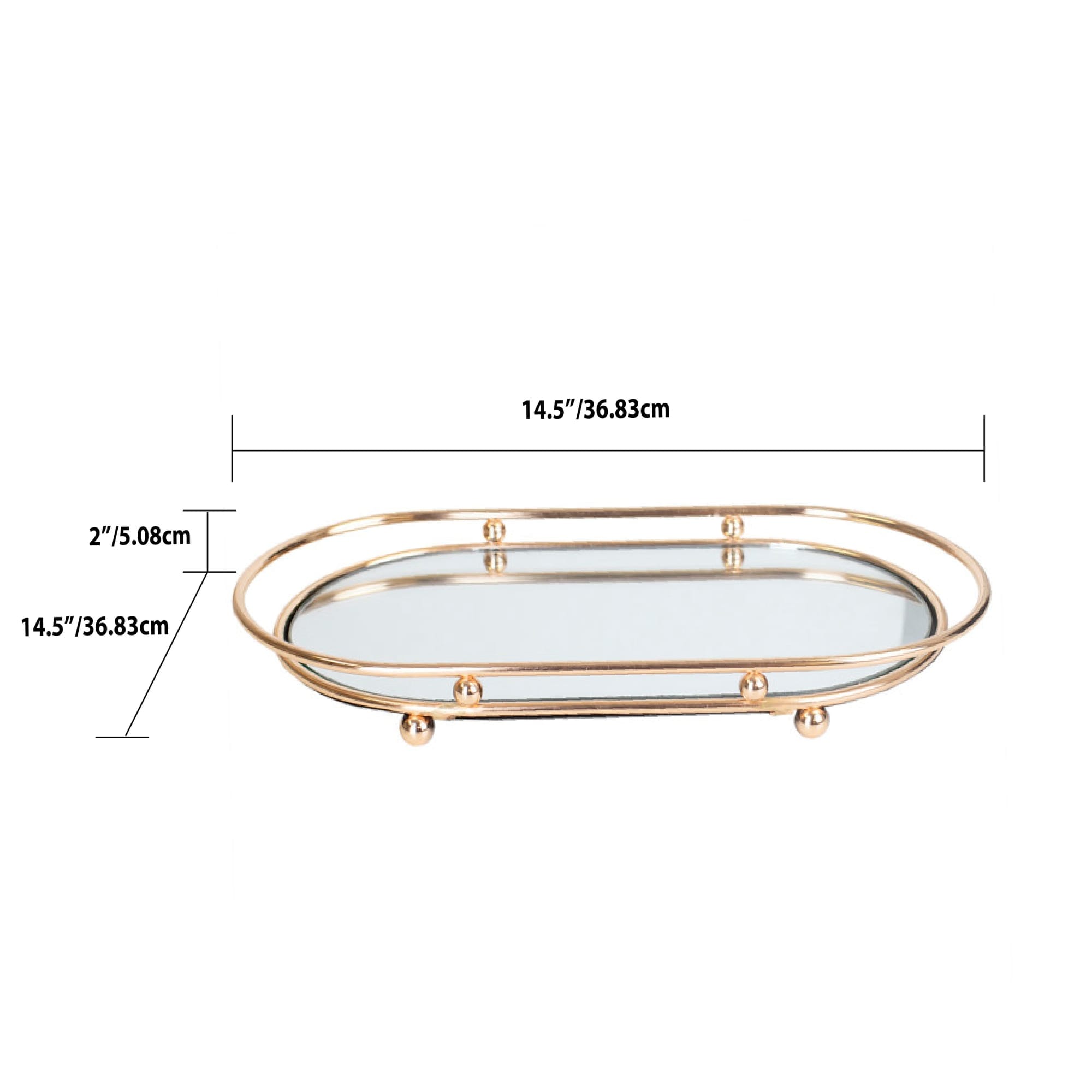 Home Basics Luxury Mirror Vanity Tray, Gold $12.00 EACH, CASE PACK OF 6