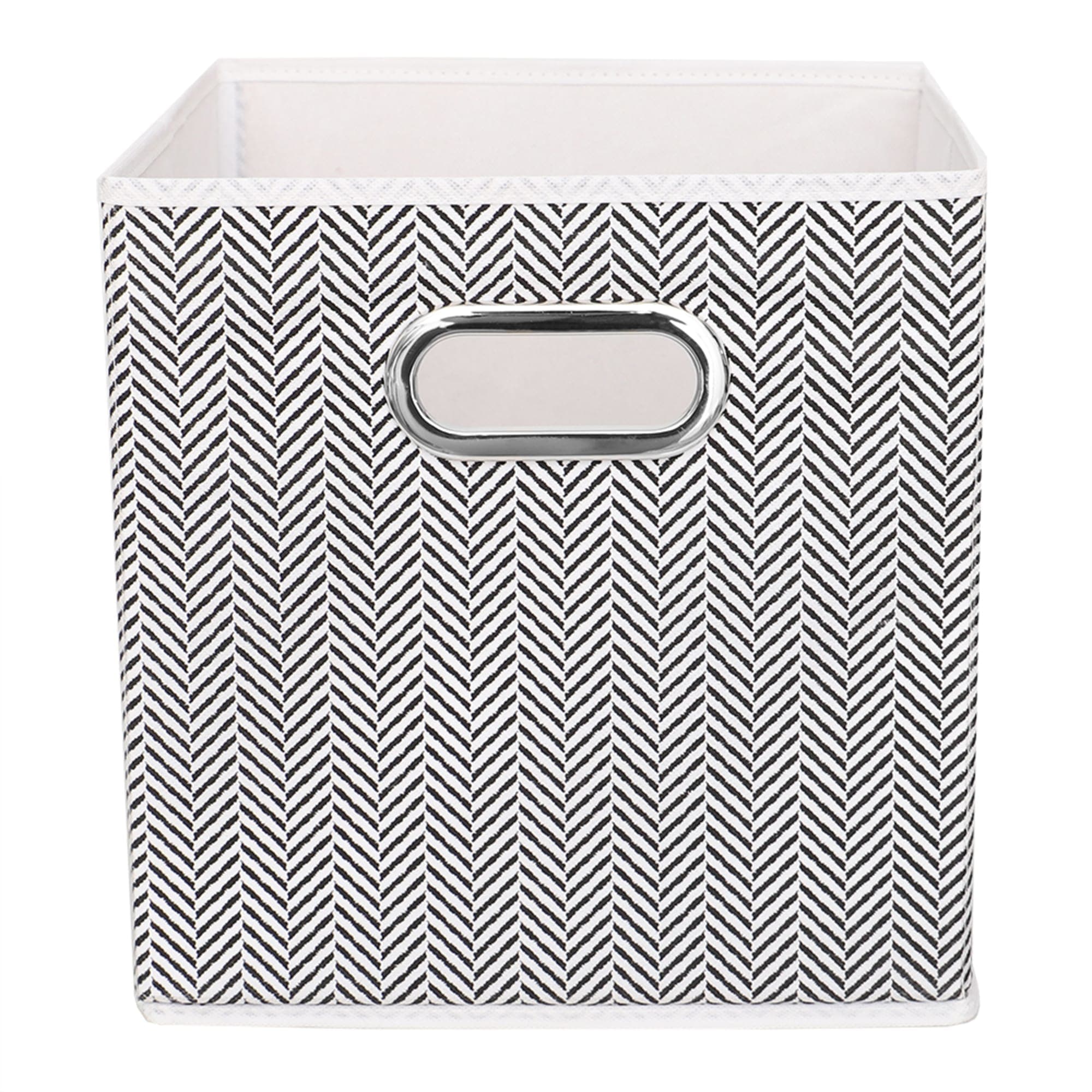 Home Basics Herring Weave Collapsible Storage Bin with Grommet Handle, Black $5.00 EACH, CASE PACK OF 12