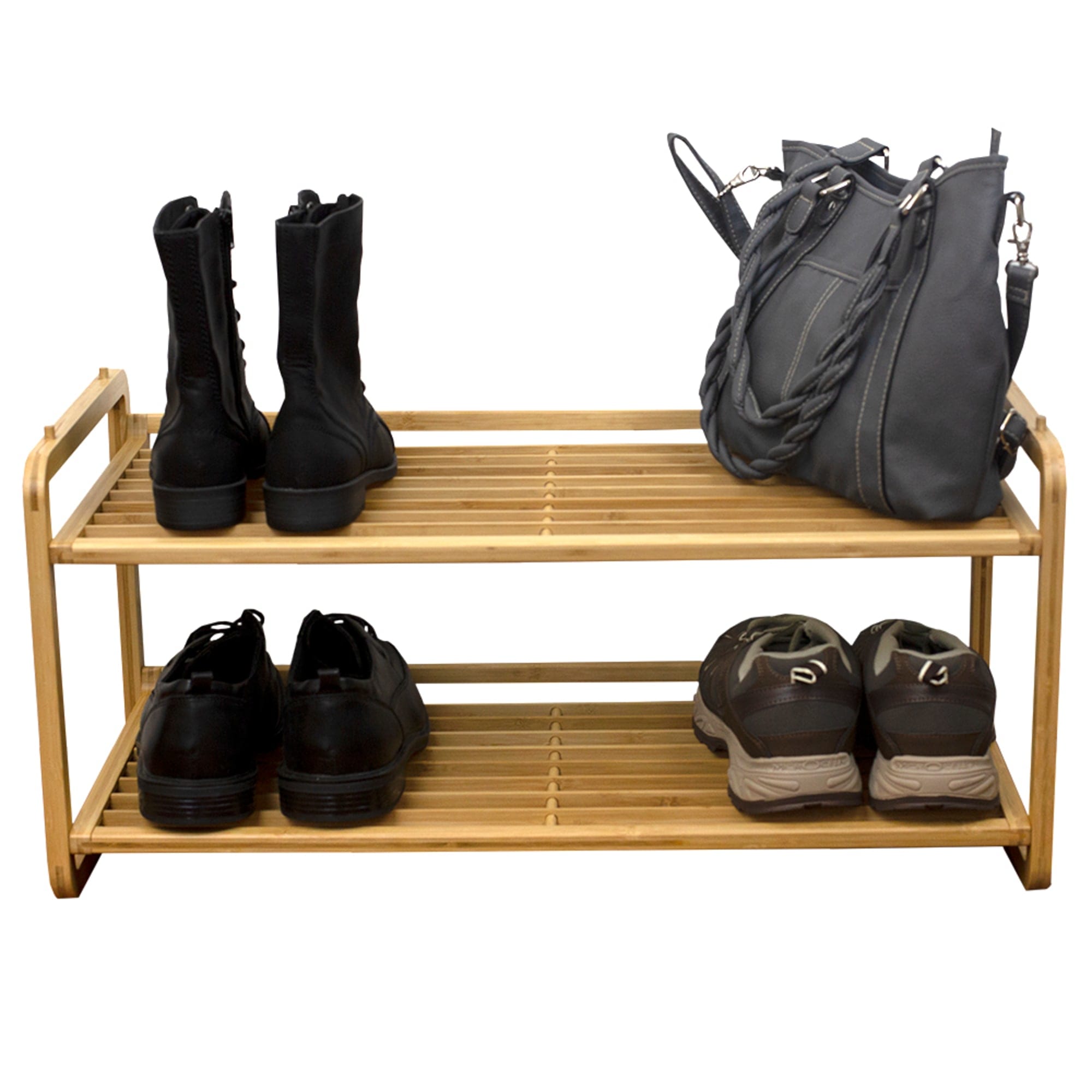 Home Basics 2 Tier Slatted Shelf Bamboo Shoe Rack, Natural $30.00 EACH, CASE PACK OF 1