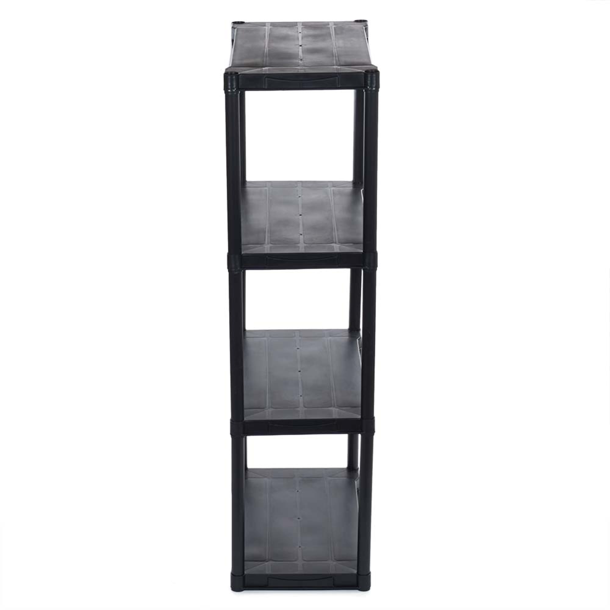 Home Basics 4 Tier Plastic Shelf, (55-inch), Black $30.00 EACH, CASE PACK OF 1
