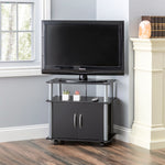 Load image into Gallery viewer, Home Basics Rolling TV Stand with Cabinet, Black $40.00 EACH, CASE PACK OF 1
