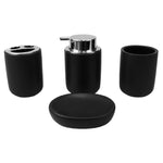 Load image into Gallery viewer, Home Basics Luxem 4 Piece Ceramic Bath Accessory Set, Black $10.00 EACH, CASE PACK OF 12
