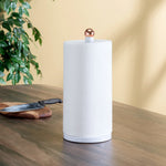 Load image into Gallery viewer, Home Basics Grove Free Standing Paper Towel Holder with Weighted Base, White $5.00 EACH, CASE PACK OF 12
