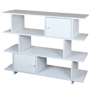 Home Basics 3 Tier Book Shelf with 2 Cabinet Doors and 3 Open Cubby Shelves, White $60 EACH, CASE PACK OF 1