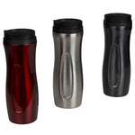 Load image into Gallery viewer, Home Basics 15 oz. Contoured Double Insulated Stainless Steel Travel Mug - Assorted Colors
