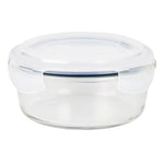 Load image into Gallery viewer, Michael Graves Design 32 Ounce High Borosilicate Glass Round Food Storage Container with Indigo Rubber Seal $5.00 EACH, CASE PACK OF 12
