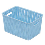 Load image into Gallery viewer, Home Basics 5 Liter Plastic Basket with Handles, Blue $4 EACH, CASE PACK OF 6
