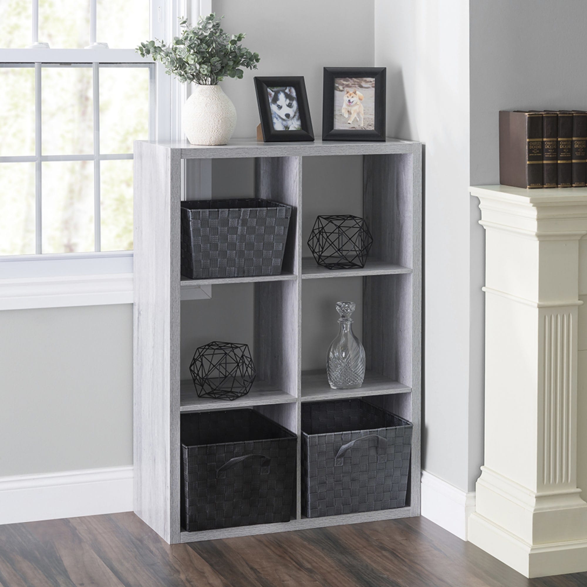 Home Basics 6 Open Cube Organizing Wood Storage Shelf, Grey $100.00 EACH, CASE PACK OF 1