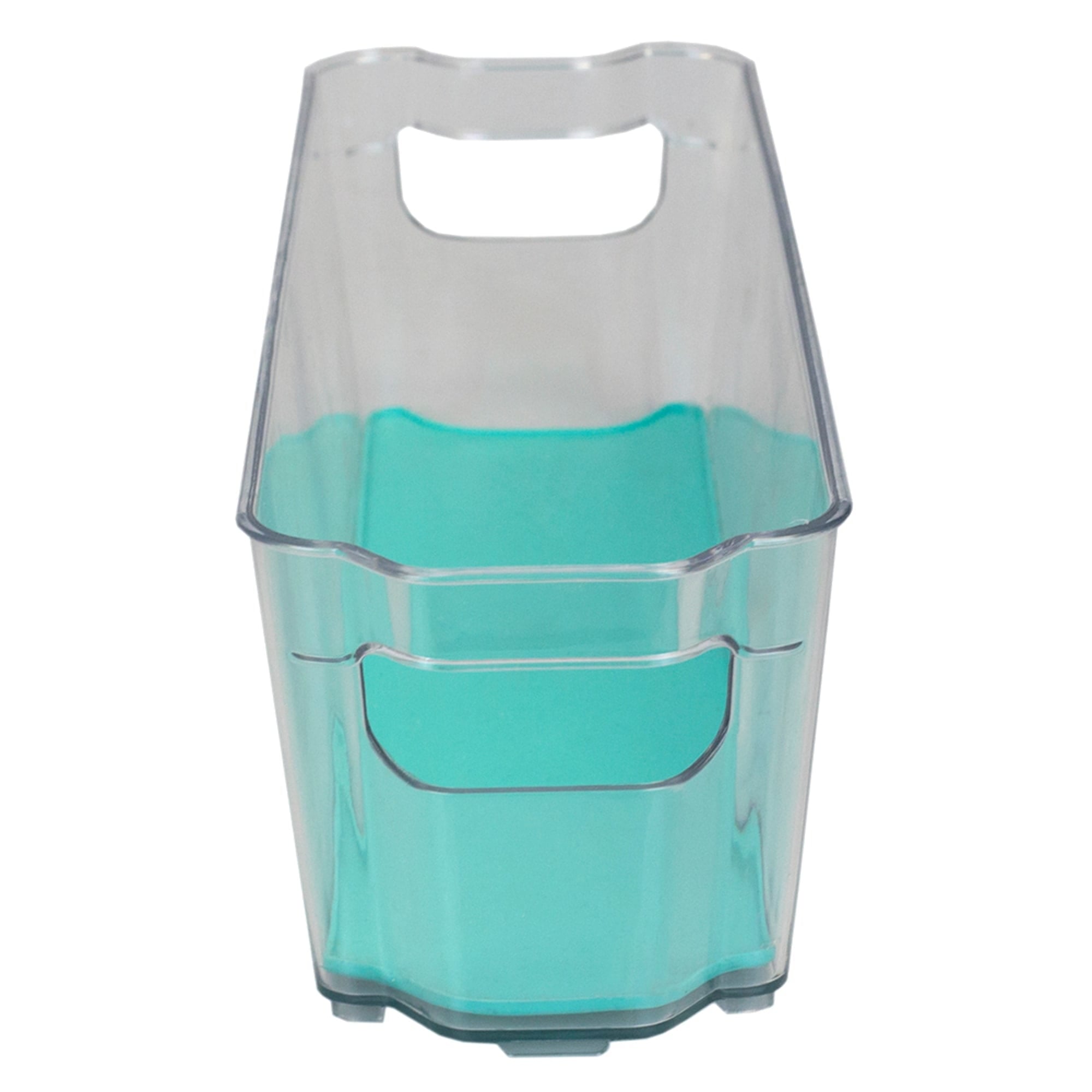 Home Basics 4" x 15"  Multi-Purpose Plastic Fridge Bin with Rubber Lining, Turquoise $3 EACH, CASE PACK OF 12