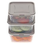 Load image into Gallery viewer, Home Basics Crystal 3 Piece Square Food Storage Containers with Locking Lids, (18.59 oz)
 $3 EACH, CASE PACK OF 12
