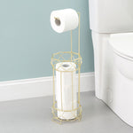 Load image into Gallery viewer, Home Basics Prism Freestanding Dispensing Toilet Paper Holder, Gold $20.00 EACH, CASE PACK OF 6
