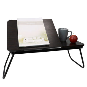 Home Basics Large Size Adjustable Tilting Top Laptop Portable Wood Bed Tray Desk, Cherry Wood $15 EACH, CASE PACK OF 8