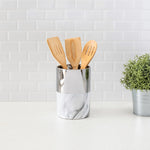Load image into Gallery viewer, Home Basics Athena Ceramic Utensil Crock, Silver $8.00 EACH, CASE PACK OF 12
