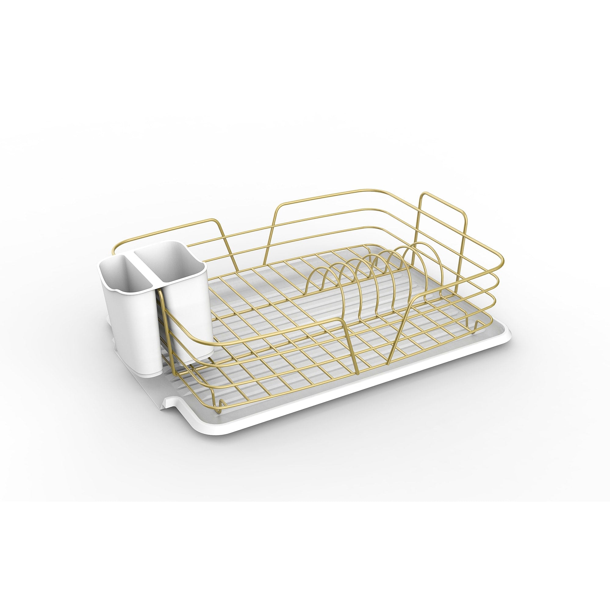 4 pieces Michael Graves Design Deluxe Extra Large Capacity Stainless Steel Dish  Rack With Wine Glass Holder, Black - Dish Drying Racks - at 