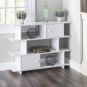 Home Basics 3 Tier Book Shelf with 2 Cabinet Doors and 3 Open Cubby Shelves, White $60 EACH, CASE PACK OF 1