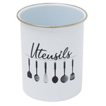 Load image into Gallery viewer, Home Basics Utensils Metal Cutlery Holder with Steel Rim, White $5.00 EACH, CASE PACK OF 12

