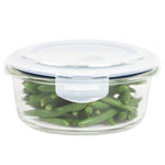 Load image into Gallery viewer, Michael Graves Design 32 Ounce High Borosilicate Glass Round Food Storage Container with Indigo Rubber Seal $5.00 EACH, CASE PACK OF 12
