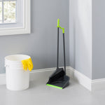 Load image into Gallery viewer, Home Basics Brilliant Dust Pan and Broom Set, Grey/Lime $5 EACH, CASE PACK OF 12

