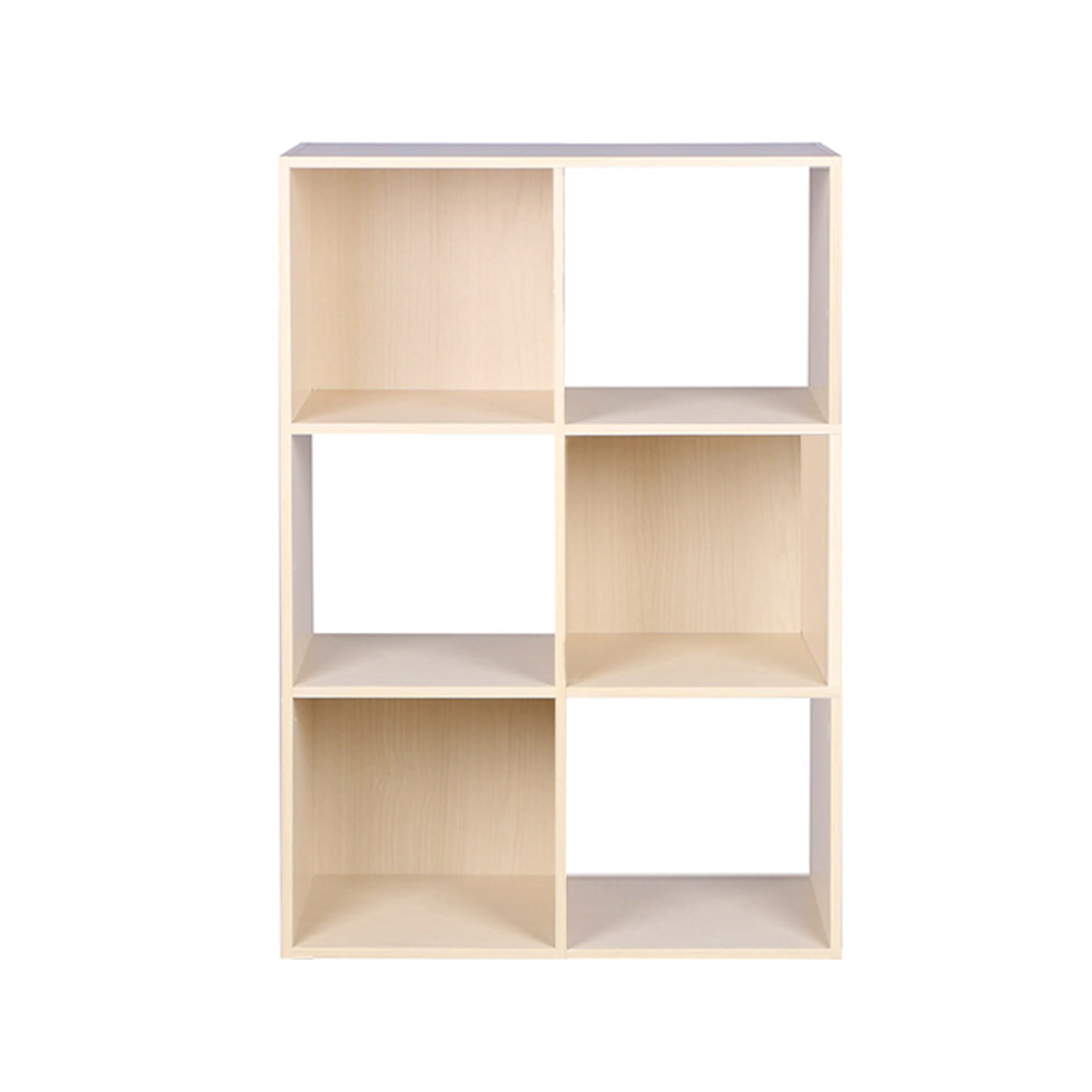 Home Basics Open and Enclosed  6 Cube MDF Storage Organizer, Oak $40 EACH, CASE PACK OF 1