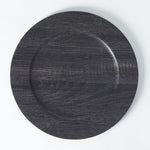 Load image into Gallery viewer, Sophia Grace 12&quot; Charger Plate, Timber Black $3.00 EACH, CASE PACK OF 12
