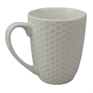 Home Basics Embossed Honeycomb 14 oz Ceramic Mug, White $2 EACH, CASE PACK OF 24