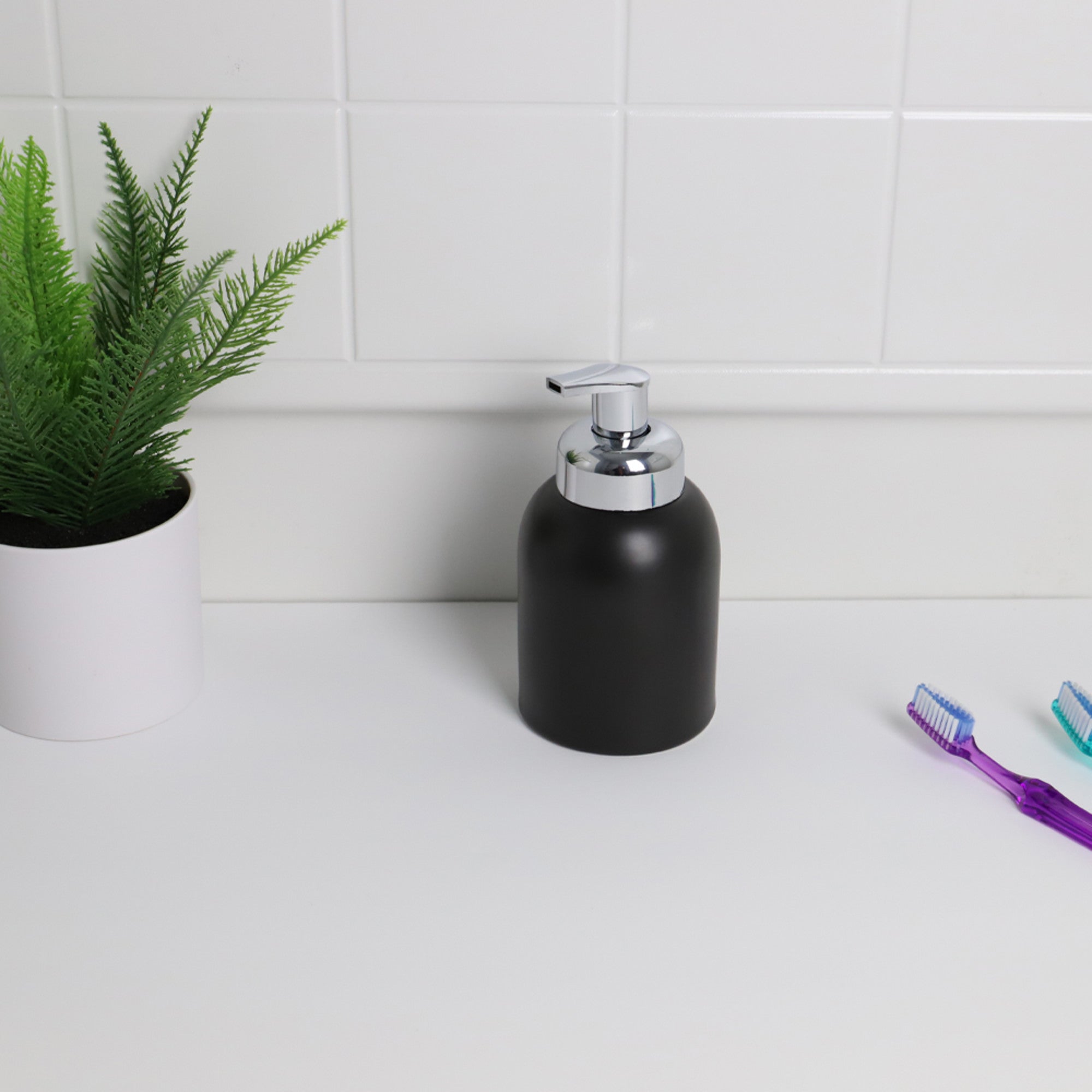 Home Basics 13.5 oz. Foaming Ceramic Soap Dispenser - Assorted Colors