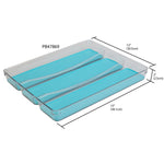 Load image into Gallery viewer, Home Basics Plastic Cutlery Tray with Rubber-Lined Compartments, Turquoise $10 EACH, CASE PACK OF 12
