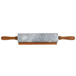 Load image into Gallery viewer, Home Basics Marble Rolling Pin with Easy Grip Handles and Display Stand, White $12.00 EACH, CASE PACK OF 6

