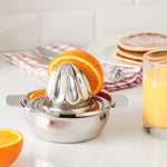 Load image into Gallery viewer, Home Basics Stainless Steel Manual Citrus Juicer with Strainer, 2 Pour Spouts &amp; 8 oz Bowl, Chrome $5.00 EACH, CASE PACK OF 12
