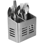 Load image into Gallery viewer, Home Basics Dual Compartment Stainless Steel Cutlery Holder $5.00 EACH, CASE PACK OF 12
