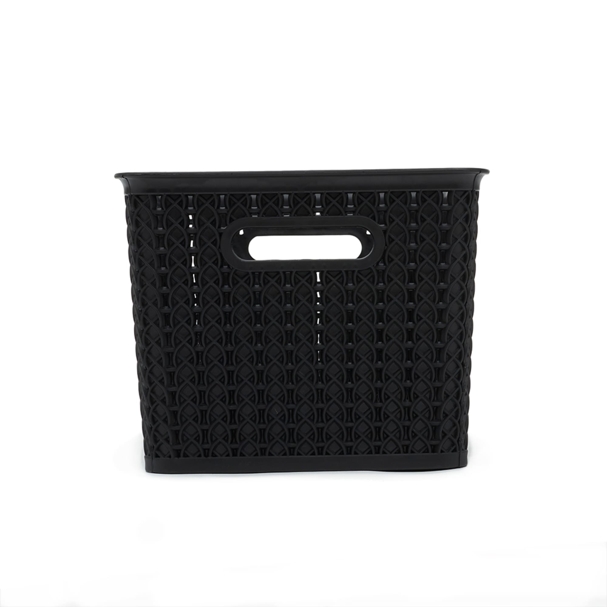 Home Basics 5 Liter Plastic Basket With Handles, Black $4 EACH, CASE PACK OF 6