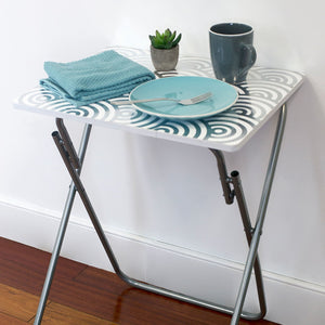 Home Basics Metallic Multi-Purpose Foldable Table, Silver $15.00 EACH, CASE PACK OF 6