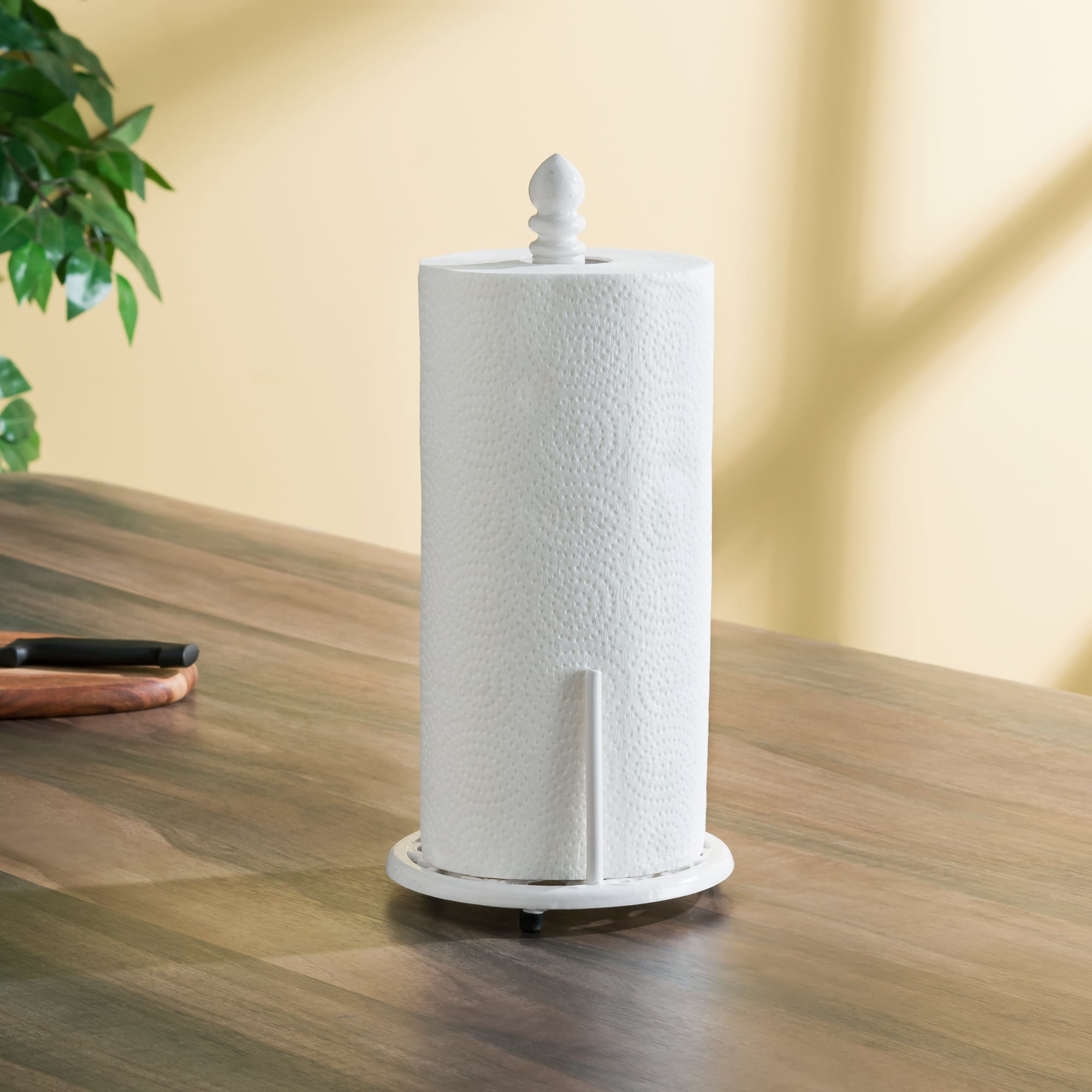 Home Basics Lattice Collection Cast Iron Paper Towel Holder, White $8.00 EACH, CASE PACK OF 3