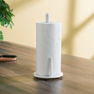 Home Basics Lattice Collection Cast Iron Paper Towel Holder, White $8.00 EACH, CASE PACK OF 3