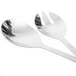 Load image into Gallery viewer, Home Basics 2 Piece Stainless Steel Salad Serving Set with Hammered Finish Handles, Silver $3.00 EACH, CASE PACK OF 12
