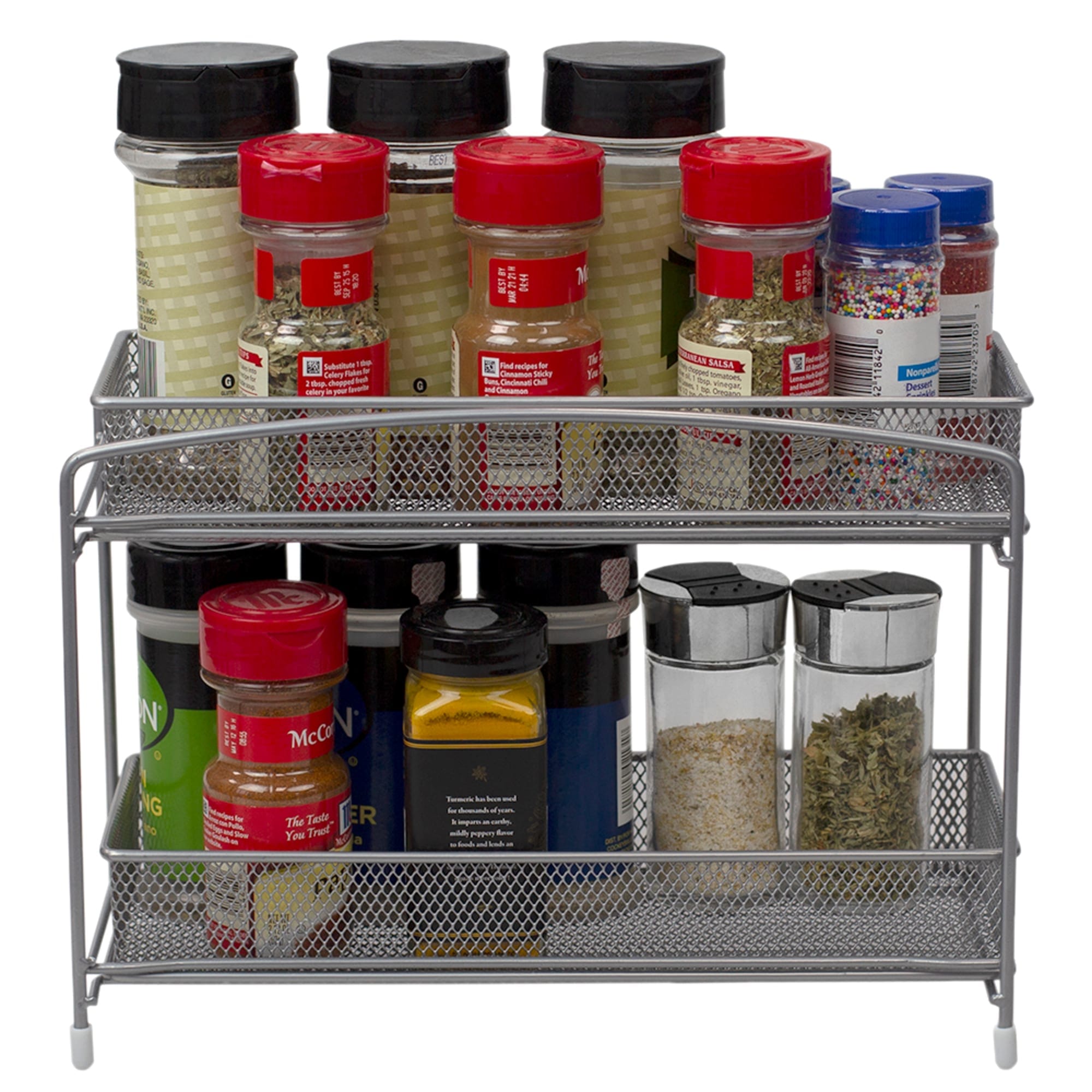 Home Basics 2 Tier Mesh Steel Helper Shelf with Removable Sliding Baskets, Silver $10 EACH, CASE PACK OF 6