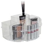 Load image into Gallery viewer, Home Basics Half Moon Shatter-Resistant Plastic Cosmetic Organizer, Clear $8.00 EACH, CASE PACK OF 12
