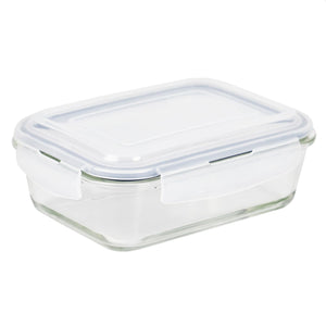 Michael Graves Design 35 Ounce High Borosilicate Glass Rectangle Food Storage Container with Indigo Rubber Seal $6.00 EACH, CASE PACK OF 12