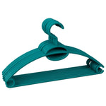 Load image into Gallery viewer, Home Basics Tubular Plastic Hanger with Concave Sides and Center Accessory Hook, (Pack of 10), Turquoise $5.00 EACH, CASE PACK OF 12
