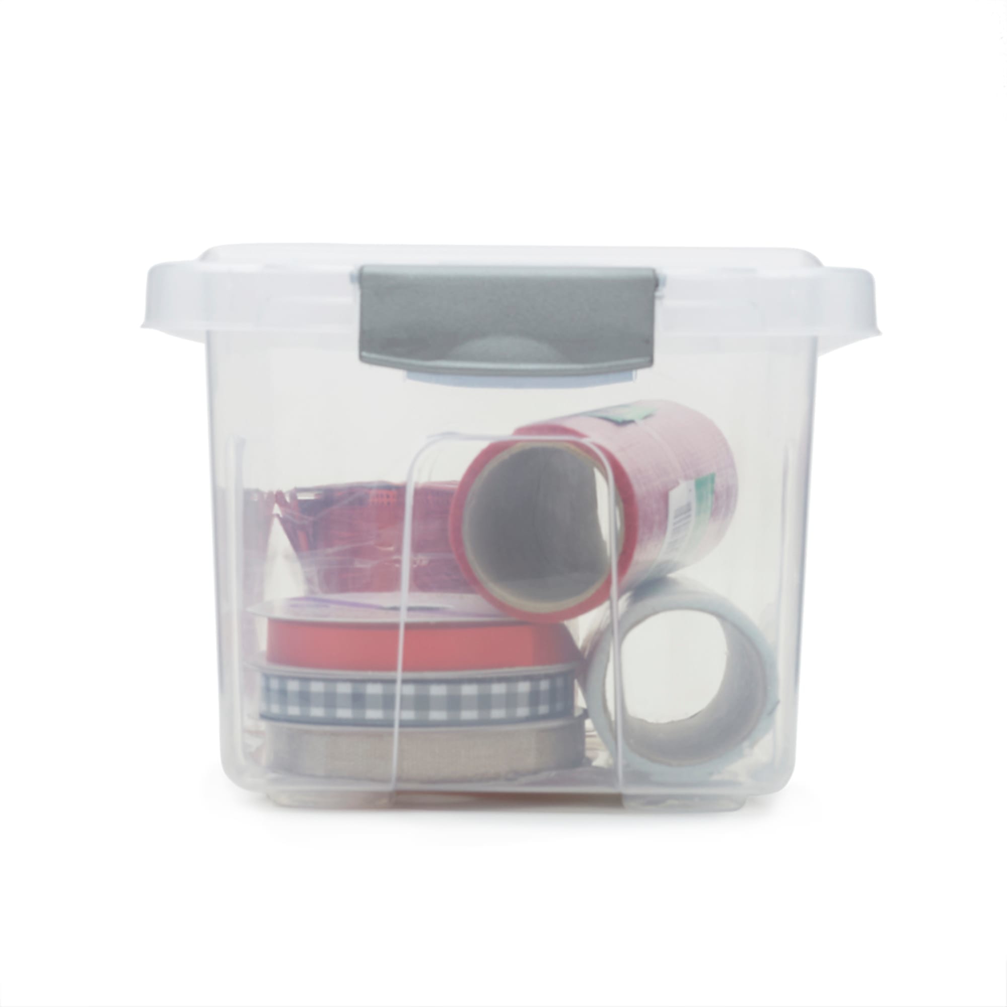 Home Basics 4.25 Liter Storage Box With Handle, Clear $3 EACH, CASE PACK OF 6