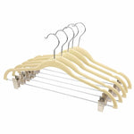 Load image into Gallery viewer, Home Basics Velvet Hanger With Clips, (Pack of 5), Ivory $5 EACH, CASE PACK OF 12
