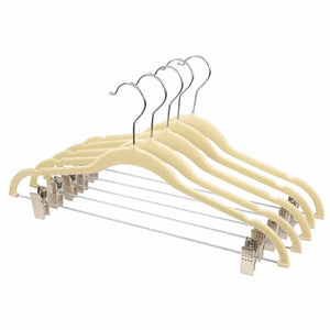 Home Basics Velvet Hanger With Clips, (Pack of 5), Ivory $5 EACH, CASE PACK OF 12