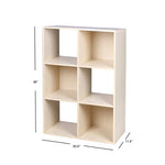 Load image into Gallery viewer, Home Basics Open and Enclosed  6 Cube MDF Storage Organizer, Oak $40 EACH, CASE PACK OF 1
