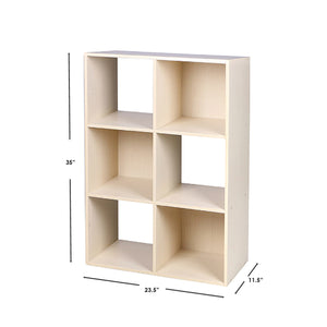 Home Basics Open and Enclosed  6 Cube MDF Storage Organizer, Oak $40 EACH, CASE PACK OF 1